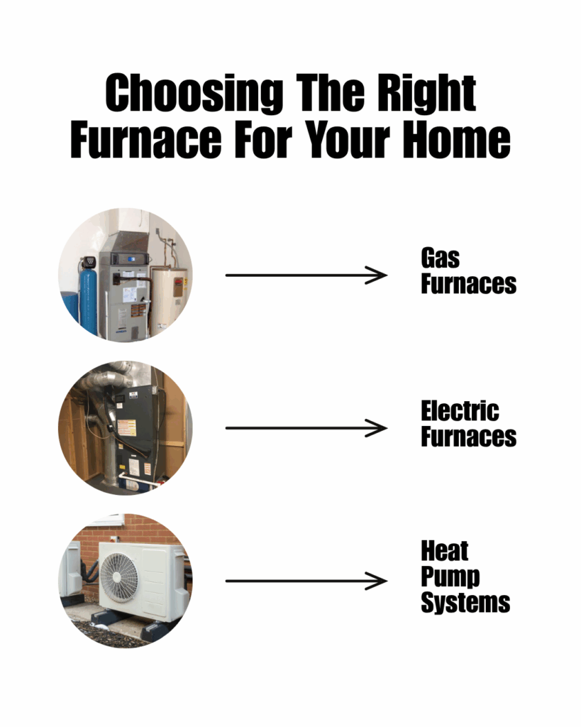 graphic that shows which furnace to choose from for your home 